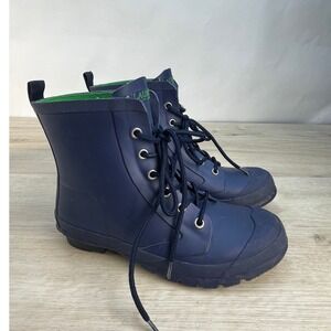Lauren Ralph Lauren Navy Rubber Lace Up Boots Women's Size 8B